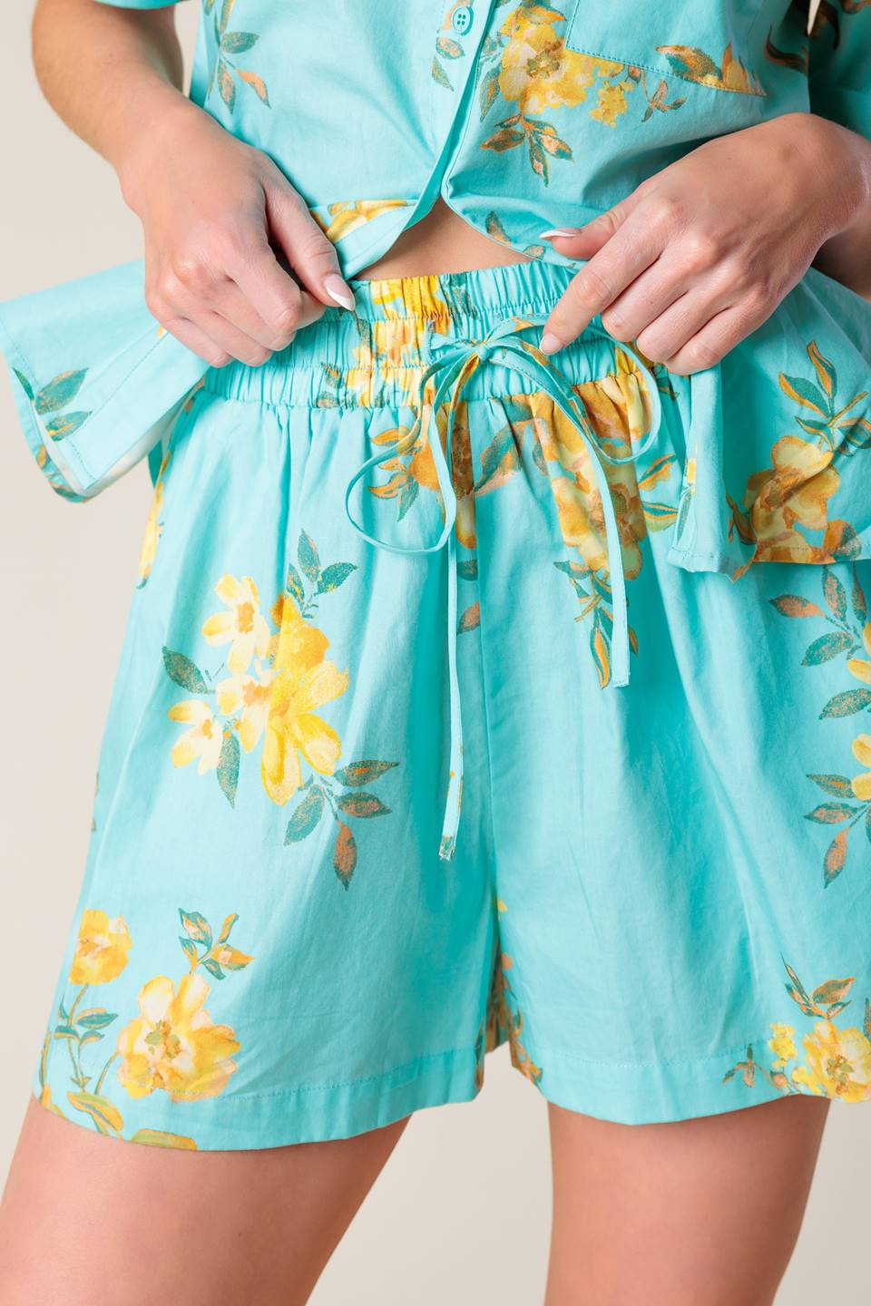 TREASURED TIMES WOVEN TOP AND SHORT SET Flying Tomato